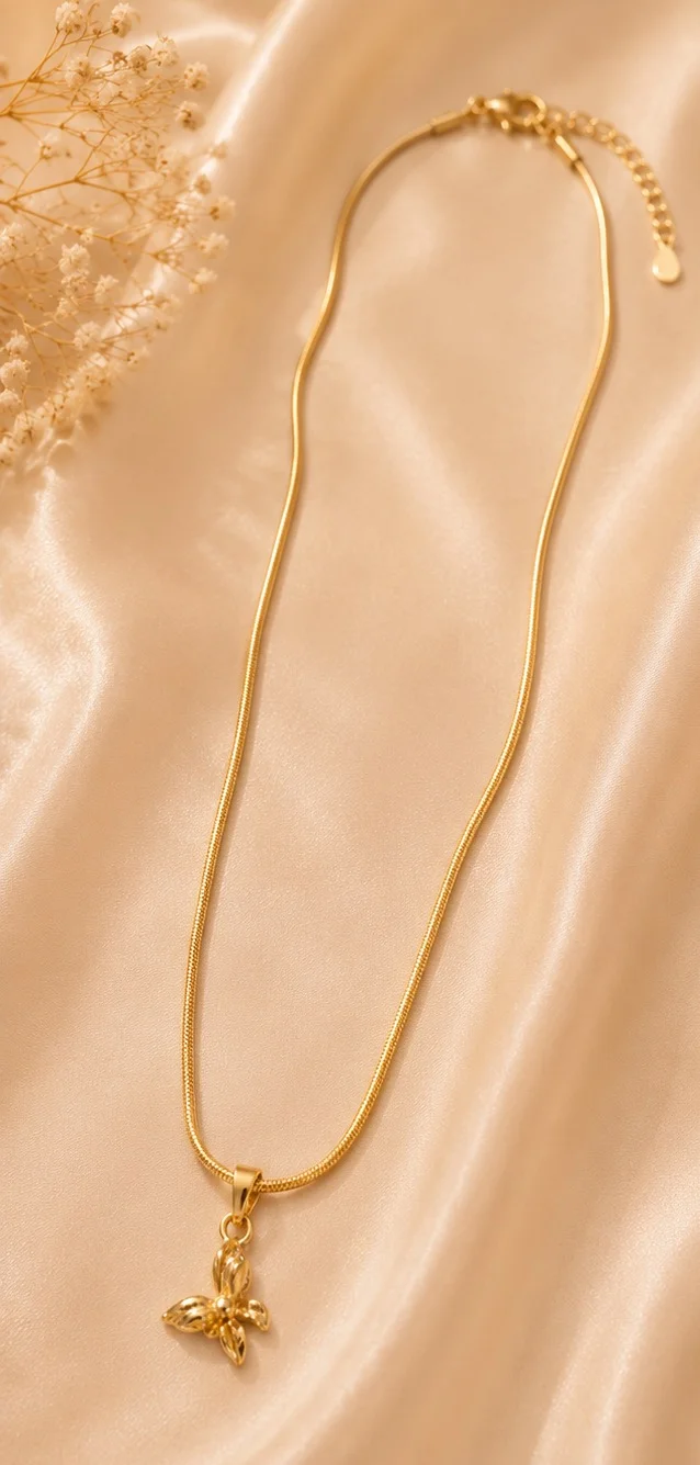 Golden Butterfly Pendant Necklace