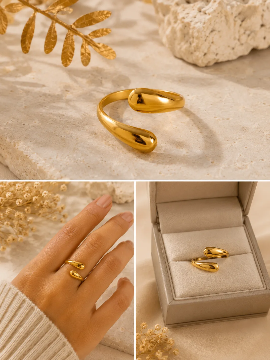 Dual Teardrop Open Bypass Ring