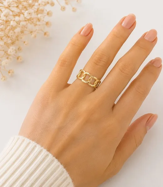 Golden Chain Link Ring