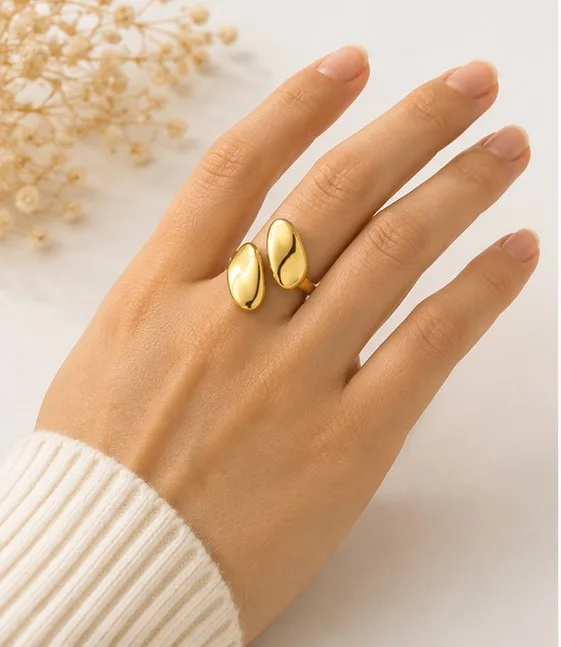 Golden Molten Pebble Ring