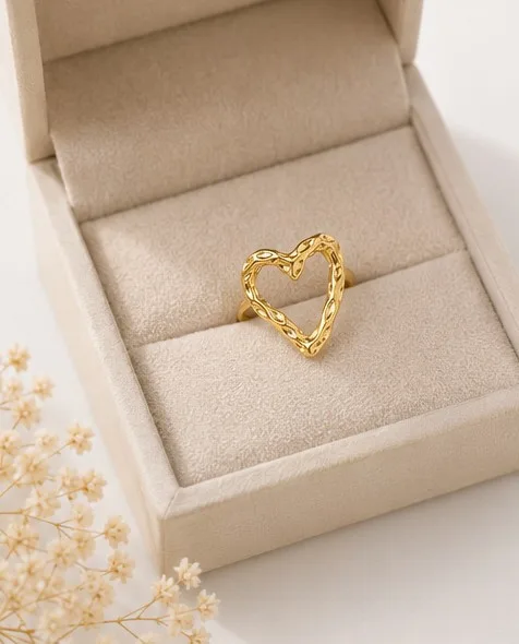Open Heart Silhouette Ring