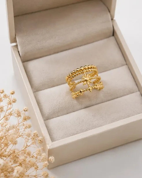 Starlight Etched Micro CZ Ring