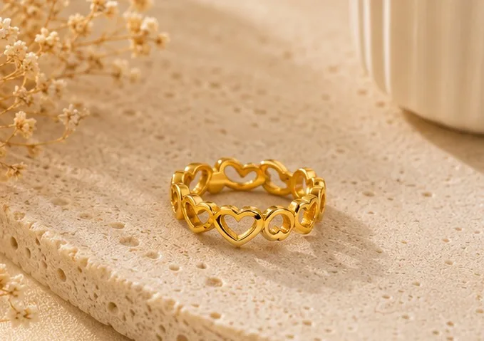 Sweet Solid Heart Ring