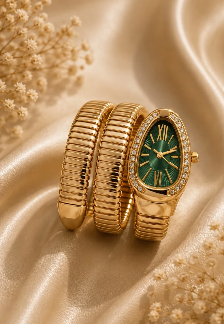 Serpentine Chain Gold Watch